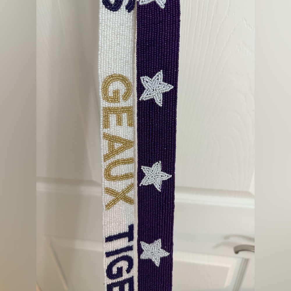 Collegiate Game Day Beaded Purse Strap Bundle LSU Geaux Tigers collegiate 2